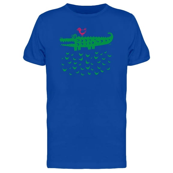Crocodile With Bird On Water Tee Men's -Image by Shutterstock
