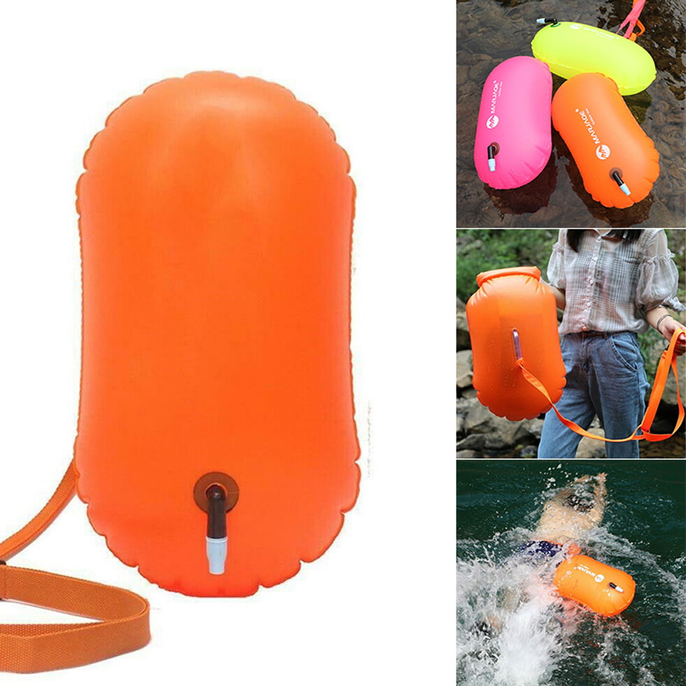 Inflatable Open Water Swim Buoy Air Dry Bag Device Buoy Tow Float Swimming-New 