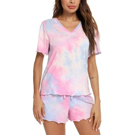 

EmmababyLadies Leisure Wear Set Women Breathable Short Sleeve Pajamas Kit