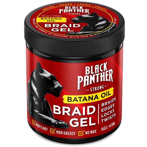 Batana Oil Braid Gel (2-N-1) Finish and Condition Braids By Black Panther Strong, Non Flaky, Non Greasy, Non Waxy.