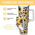 thumbnail image 4 of Sunflower Gifts Cup for Women Mom, 40oz Tumbler with Handle and Straw Lid, Stainless Steel Double Walled Insulated Mug Water Bottle, Cute Sun Flowers Lover Birthday Gift Idea, 4 of 6
