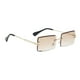 thumbnail image 1 of Gafas de sol elegantes de corte rectangular sin montura con lentes tintadas, tono marrón, 1 of 6