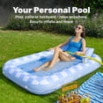 thumbnail image 4 of SLOOSH Inflatable Tanning Pool Lounger Float, 70" x 46" Large Suntan Sun Tan Tub for Adults, Tanning Chair, Bed Blow up, Raft Lounge Floatie Blue Checker, 4 of 11