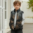 thumbnail image 6 of Xoenoiee Eagle Cross Fire Print Boys Full Zip Vest Lightweight Jacket Sleeveless Fleece Vest Plush Coat Outerwear Cute Clothes for Boys, Size 2T, 6 of 7