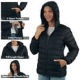 thumbnail image 4 of Alpine Swiss Eva Women’s Hooded Puffer Jacket | Lightweight Down Alternative Coat | Warm Water-Resistant Packable Winter Outerwear with Zip Pockets, 4 of 8