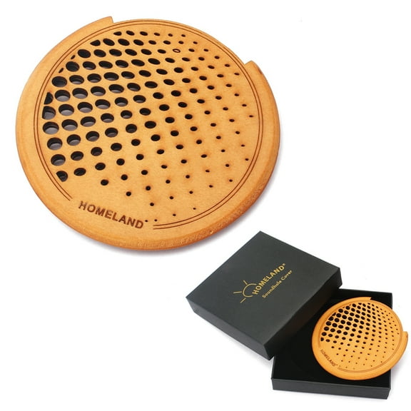 LULULION Wood Guitar Sound Hole Cover Acoustic Guitar Feedback Buster Golden with Hollow Pattern for Live Performance