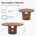 thumbnail image 2 of Advwin 59" Extendable Round Dining Table for 4–8, Modern Wood Oval Kitchen Table with Storage Shelf, Space-Saving Expandable Circle Dinner Table for Dining Room, Walnut, 2 of 9