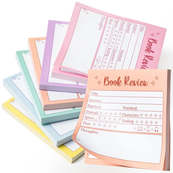 Sticky Notes L1rabe Book Review, tamaño mini, 300 hojas, 7,5 x 7,5 cm