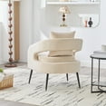 thumbnail image 6 of Living Room Chairs Modern Upholstered Velvet Open Back Accent Chair Barrel Dining Chair with Metal Legs, Cozy Round Sofa Leisure Lounge Club Armchair for Living Room,Bedroom Reception Dining Room and, 6 of 11