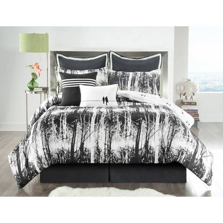 VCNY Home Woodland 8-Piece Black and White Nature-Inspired