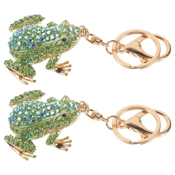 GETAJGHSD 2Pcs Crystal Frog Key Holder Adorable Rhinestone Purse and Backpack Charm