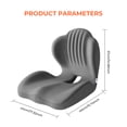 thumbnail image 6 of Ergonomic Seat Cushion with Full Back & Lumbar Support - Memory Foam Cushion for Office, Car, Gaming & Wheelchair, Gray, 6 of 8