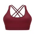 thumbnail image 1 of MesaSe Women‘s Medium Support Cross Back Wirefree Removable Cups Solid Color Padded Yoga Sport Bra, 1 of 8