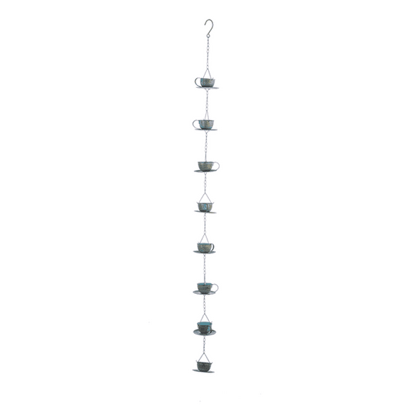 Midwest CBK Large Rain Chain, Green Patina Teacup (164027)