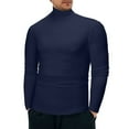 thumbnail image 3 of Daznico Mens Shirts - Men Warm High Collar Thermal Underwear Men Basic Plain T Shirt Blouse Pullover Long Sleeve Top - Shirts for Men,Color:Navy,Size:XXL, 3 of 5