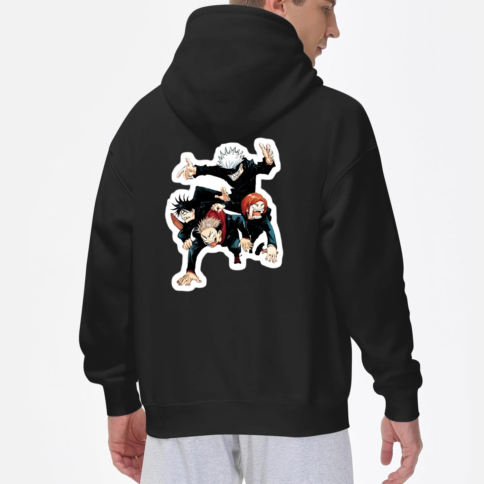 Lheaggik Anime Jujutsu Kaisen Hoodie Cartoon Graphic Long Sleeve Streetwear Women Men Hooded Sweatshirt Funny Clothes S