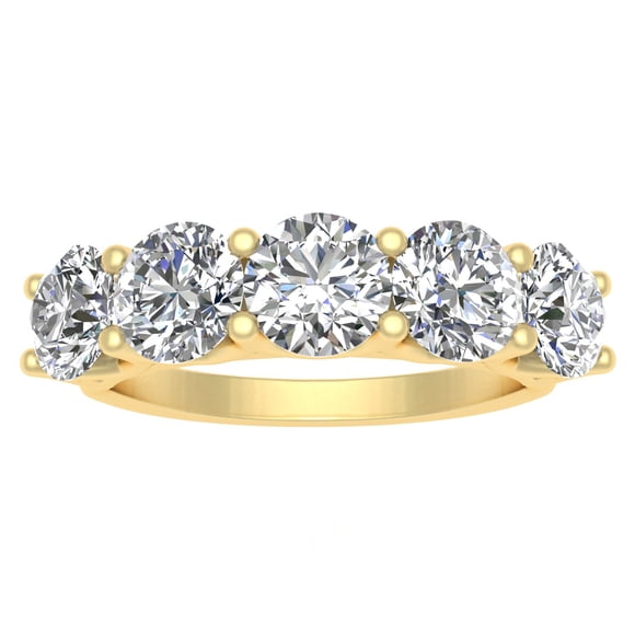 2.00ctw Diamond Five Stone Wedding Band in 14k Yellow Gold