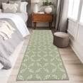 thumbnail image 5 of 2x6 Kitchen Runner Rug, Sage Green Non-Skid Rubber Backing Large Rectangle Rugs - Living Room Bedroom Home Office, Geometric Flower Leaf Diamond Plaid Retro Indoor Floor Mat Carpets Washable Rug, 5 of 9