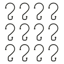 Bath Bliss Zinc Alloy Shower Curtain Rings, Matte Black (12 Count)