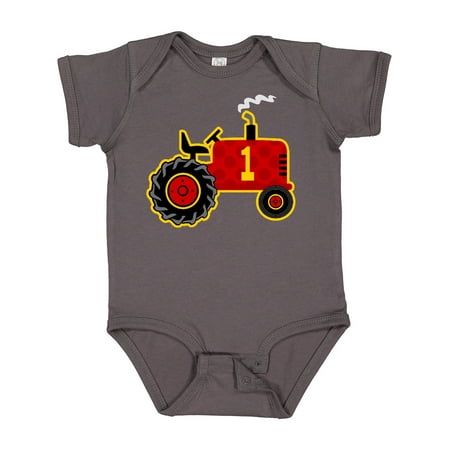 

Inktastic Red Tractor 1st Birthday Gift Baby Boy Bodysuit