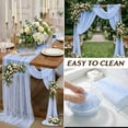 thumbnail image 6 of 3PCS Pearl Gauze Table Runner 33 x 124 inches 10FT Sheer Tablecloth Elegant Dining Wedding Birthday Party Baby Shower Anniversary Holiday Centerpiece Table Decor, 6 of 8