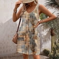 thumbnail image 6 of Ruimatai Women's Casual Boho Beach Dress with Pockets Summer Crew Neck Loose Tank Dress Lightweight Comfortable for Vacation Party Dating, 6 of 7