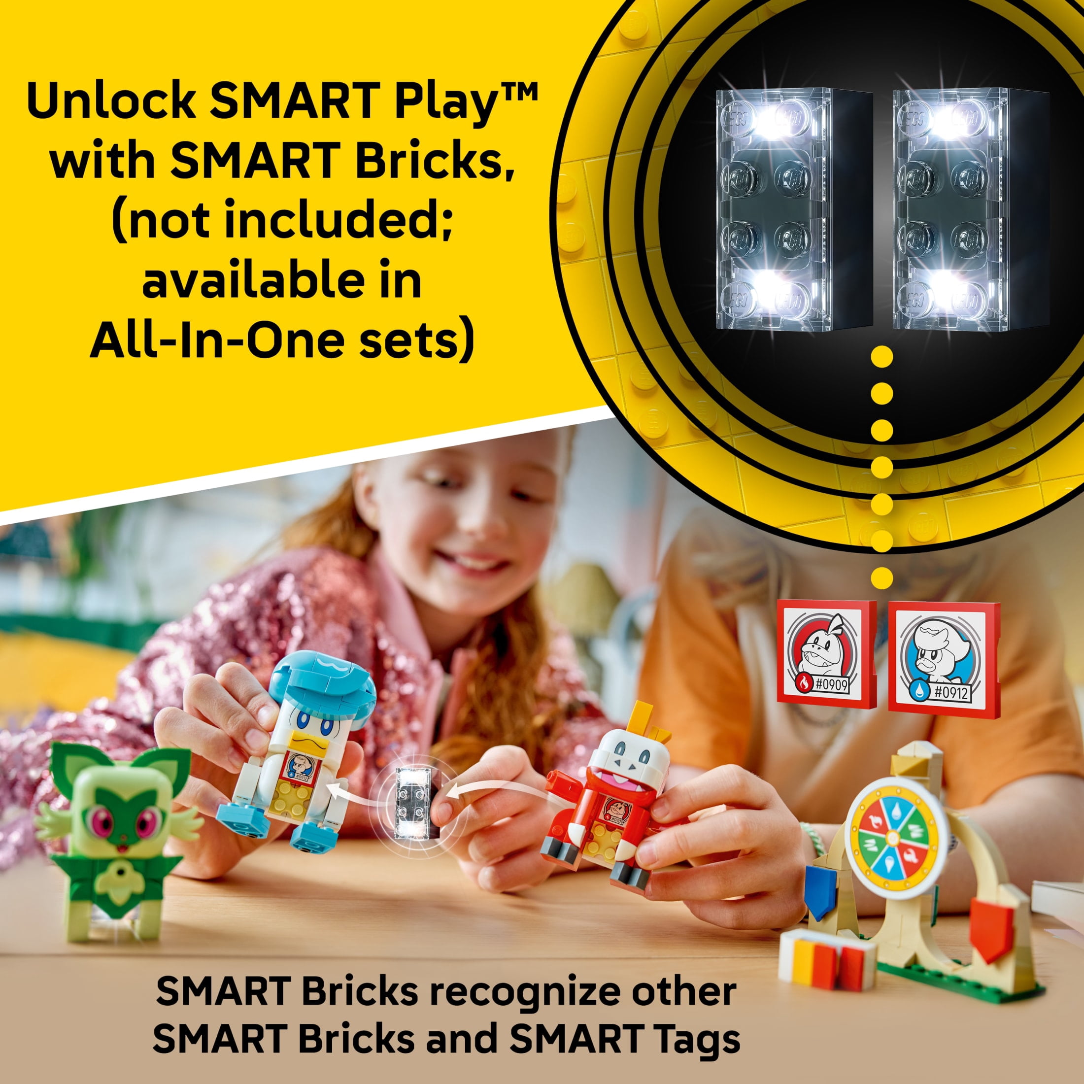 LEGO Pokémon SMART Play: Sprigatito, Fuecoco and Quaxly Battle - Compatible Set with 3 SMART Tags and 3 Pokémon - Interactive Toy - Gift for Boys and Girls, Ages 8+ - 72158