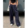 thumbnail image 4 of Women's Parachute Pants Baggy Elasitc Waist Relaxed Y2K Track Pant Trousers, 4 of 14