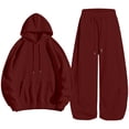 thumbnail image 2 of ShomPort Sweatsuit for Women Fall 2 Piece Outfits Long Sleeve Hoodie Sweatshirts and Wide Leg Joggers Tracksuit Sets, 2 of 6