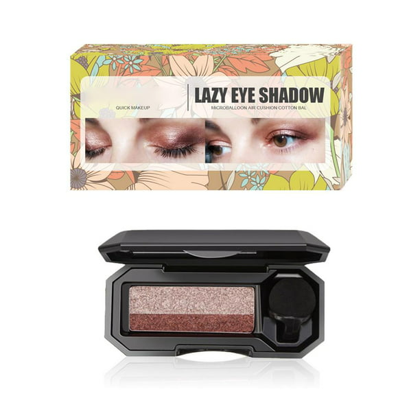 Two-Tone Makeup Eyeshadow Waterproof Long Lasting Eyeshadow Glitter Gradient Quick Eye Shadow with Brush - Walmart.com