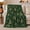 Gold Houses, variant on Green Christmas Village with Trees Snowflakes Houses and Moons, Festive Folk Art Style for Holiday Lovers, Warm Flannel Blanket for Living Room and Family Room, Christmas Gift, Home Decor