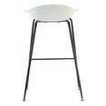 thumbnail image 4 of 2xhome - Set of 2 White 28" Seat Height Black Molded Plastic Bar Stool Modern Barstool Counter Stools with Backs and armless Metal Legs, 4 of 7