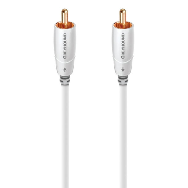 Cable RCA para subwoofer AudioQuest Greyhound de 3 m, blanco (GHOUND03)