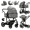 High view-GRAY, variant on EaseBaby 2-in-1 Baby Stroller,Travel Pushchair, High-View Infant Carriage with Cup Holder, Mosquito Net for 0-36 Months,Unisex,Black Gold