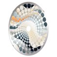 thumbnail image 2 of Designart "Reflecting on Coastal Beauty I" Abstract Radial Dot Round Wall Mirror - Oval Printed Decorative Mirror - Multiple Color Options, 2 of 5