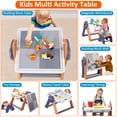 thumbnail image 6 of DSstyles 8-in-1 Kids Table and Chair Set, Foldable Kids Activity Table for Toddlers 1-3 3-5, Toddler Activity Table Building Block Table with Whiteboard, Water Table Sand Table Sensory Table, 6 of 8