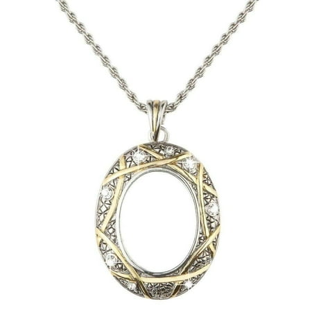 Elegant Moments Jewelry Charmed Life Magnifier Necklace | 5x Zoom Glass Lens | 27.94 mm Diameter | Elegant Design | Adjustable 30 inch Chain | Elixir ()