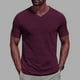 thumbnail image 2 of Pullover de Manga Corta para Hombres de Moda Casual Color Sólido V-Cuello Top Blusas, Poliéster Verano, 2 of 4
