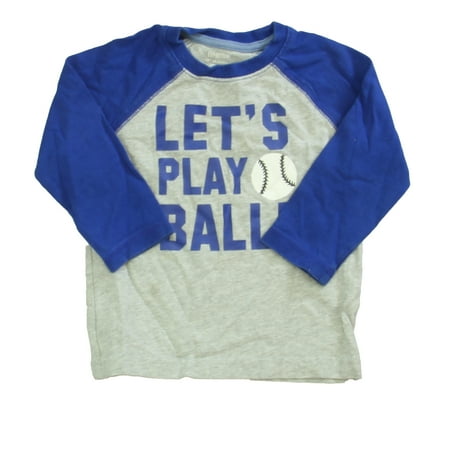 

Pre-owned Gymboree Boys Blue | Gray Baseball Long Sleeve T-Shirt size: 12-18 Months