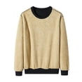 thumbnail image 4 of pstuiky Camisas para hombre de manga larga, Sudadera con capucha de lana de cordero con cuello redondo y color liso para hombre Tops de hombre m, 4 of 8
