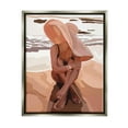 thumbnail image 5 of Stupell Industries Woman Sitting Enjoying Ocean Shore Summer Beach Graphic Art Luster Gray Floating Framed Canvas Print Wall Art, Design by Amelia Noyes, 5 of 5