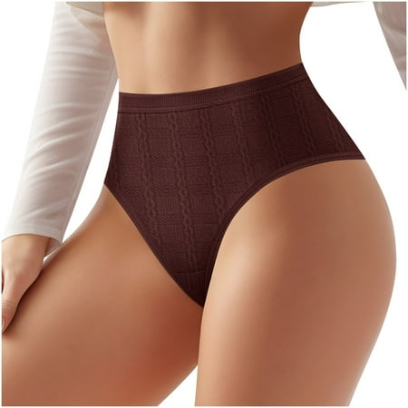 Plus Size Women Underwear  Women Solid Color Patchwork Briefs Panties Underwear Knickers Bikini Underpants Coffee M