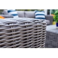 thumbnail image 3 of Malmo 4-Piece Resin Wicker Outdoor Patio Furniture Conversation Sofa Set (L) in Gray w/Sofa, Two Armchairs, and Coffee Table (Full-Round Gray Wicker, Sunbrella Canvas Navy), 3 of 5