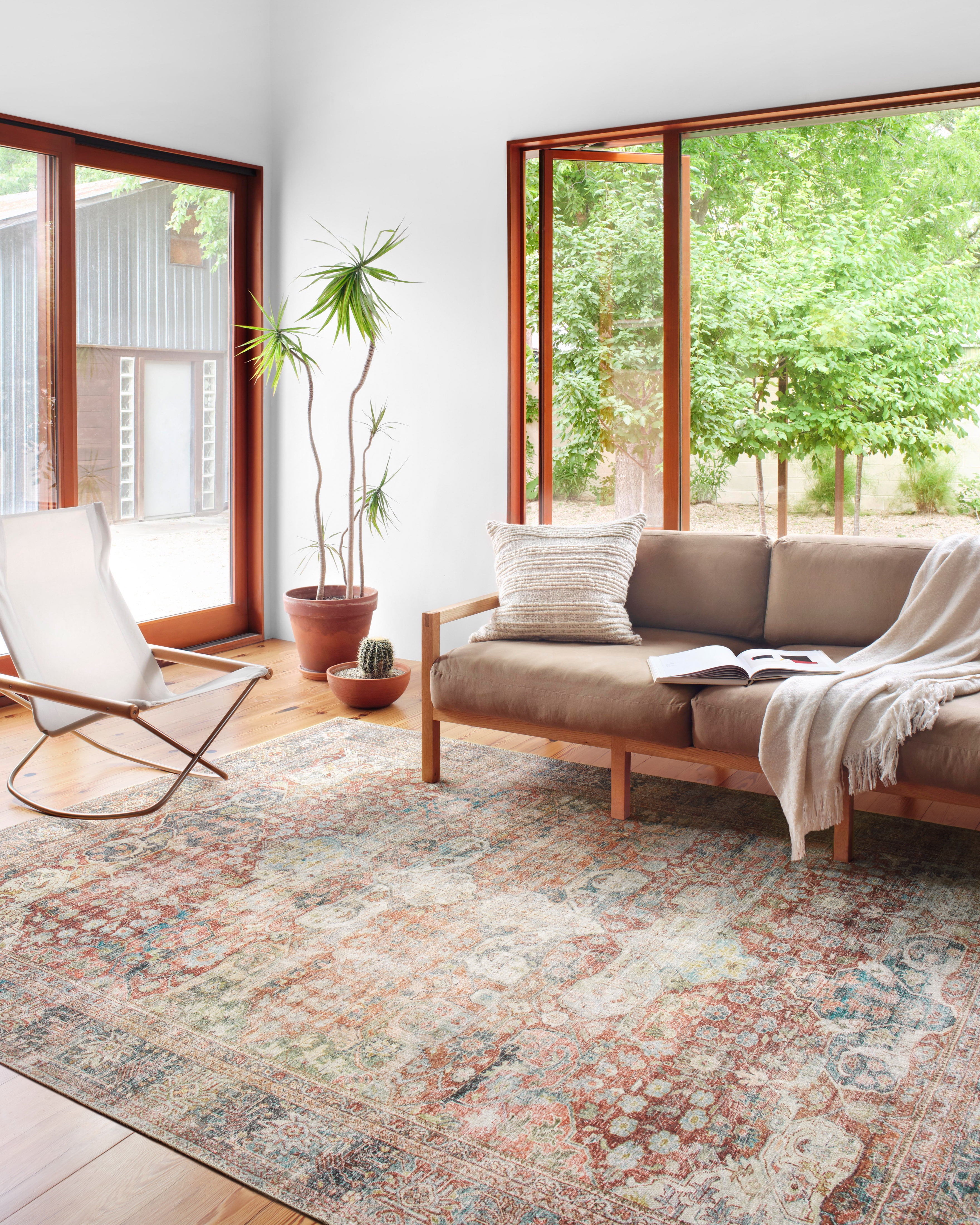 Loloi II Loren Collection LQ-14 Brick / Multi Oriental Area Rug 8'-4" x 11'-6"