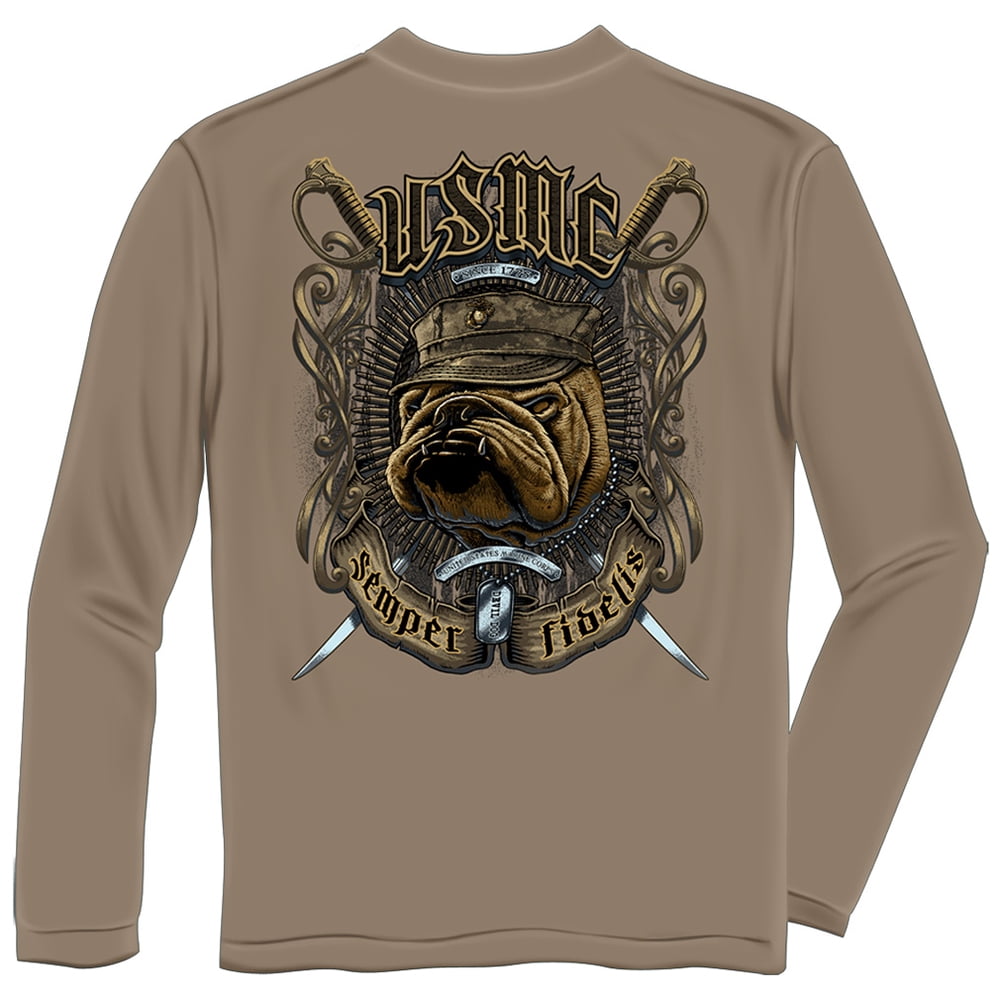Erazor Bits US Marine Corps Long Sleeve T Shirts USMC Bull Dog 