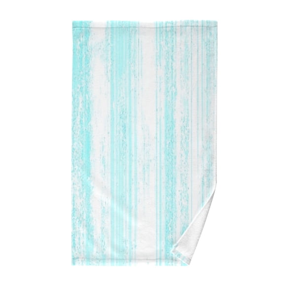 Aqua Stripes PatternBath Towel 100% Cotton Soft Thick High Absorbency Hand Face Towel Single Pack 16x28in