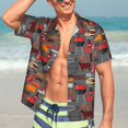 thumbnail image 5 of KLL Men's Hawaiian Shirt Short Sleeve Button Down Beach Shirts-BBQ Icons, 5 of 5