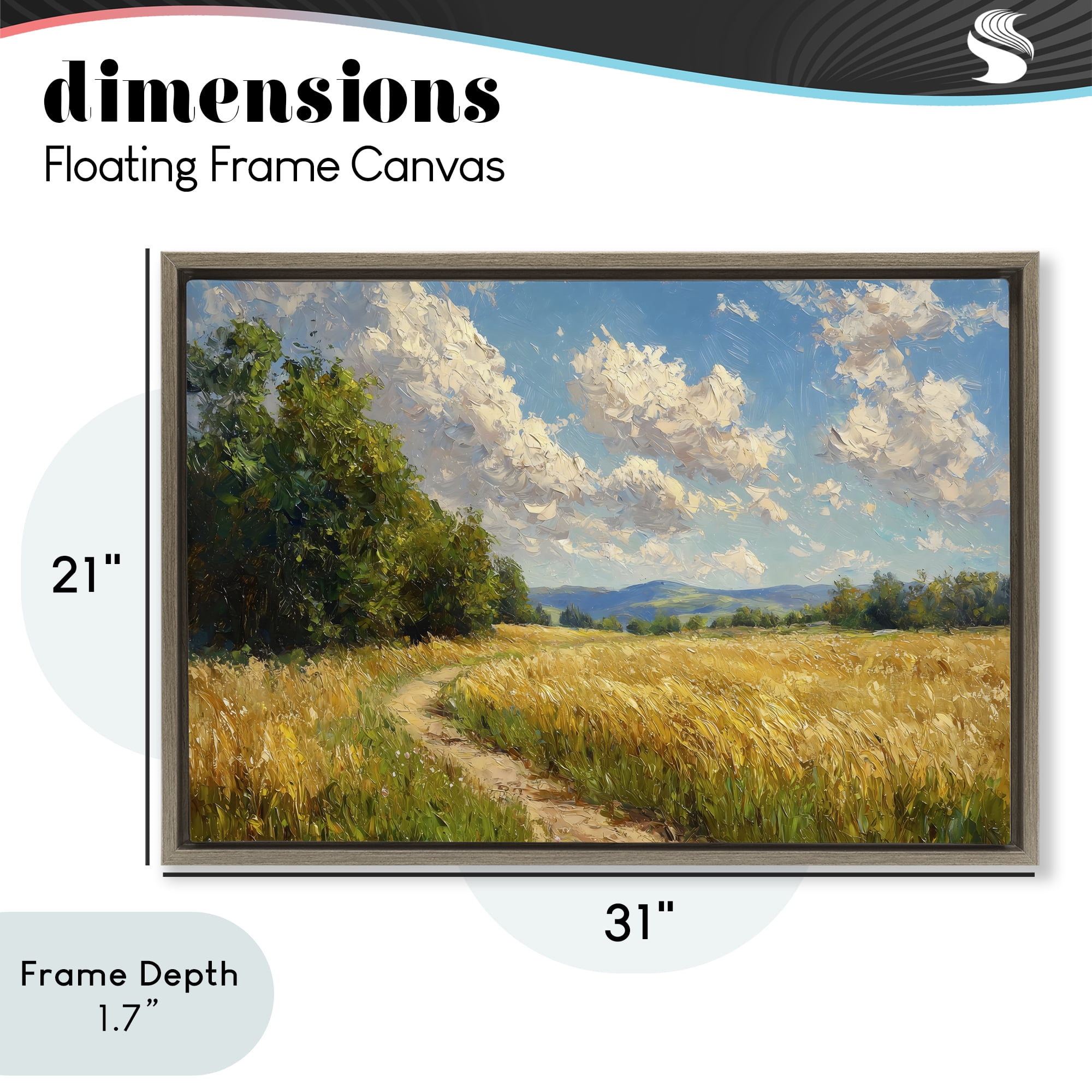 Stupell Industries Winding Path Through Wheat Field Brown Framed Floater Canvas Wall Art, design by Creative Studio