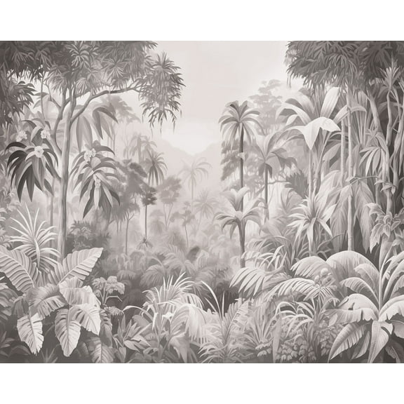 Brewster Origin Murals Jungle Trees Black Wall Mural