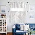thumbnail image 2 of White Gold Marble Kitchen Curtains Valances and Tiers Set of 3 Abstract Gradient Stone Texture Modern Tier Curtains and Valance with Rod Pocket for Small Windows, 27.5"x24", 2 of 9